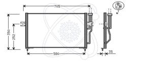 ElectroAuto 30X0013 - CONDENSADOR A/C->EQUIPO ORIGINAL VO