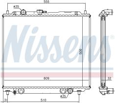 Nissens 62801 - RADIADOR MITSUBISHI PAJERO(V10.40)(