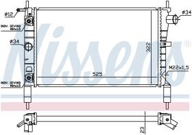 Nissens 632831 - RADIADOR VAUXHALL ASTRA F(91-)1.4 I