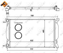 Nrf 50539 - RADIADOR ALU BRAZED AUDI A4 00-