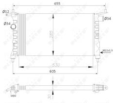  50551 - RADIADOR ALU MECHAN OPEL VAUXHALL C