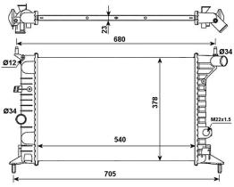 Nrf 509516 - RADIADOR ALU MECHAN OPEL VAUXHALL V