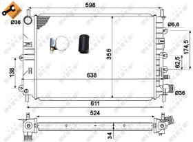 Nrf 514436 - RADIADOR ALU BRAZED FORD ESCORT 55