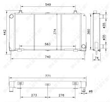 Nrf 52005 - RADIADOR CU DAF 400 89-