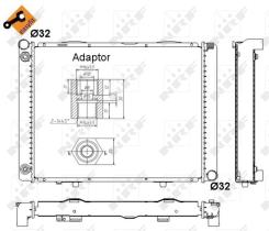 Nrf 52023 - RADIADOR ALU BRAZED MERCEDES 190 84