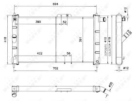  52055 - RADIADOR ALU BRAZED DAEWOO ARANOS 9