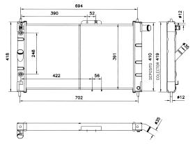  52056 - RADIADOR ALU BRAZED DAEWOO ARANOS 9