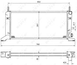 Nrf 529500 - RADIADOR ALU BRAZED FORD ESCORT 55
