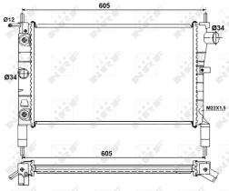 Nrf 53036 - RADIADOR ALU MECHAN OPEL VAUXHALL A