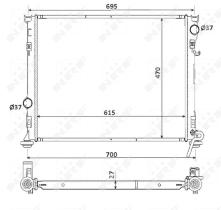 Nrf 53928 - RADIADOR ALU BRAZED CHRYSLER (USA)