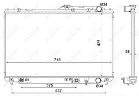 Nrf 53962 - RADIADOR ALU BRAZED LEXUS ES 300 91