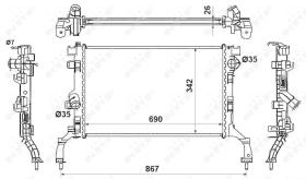  53967 - RADIADOR ALU BRAZED RENAULT LAGUNA