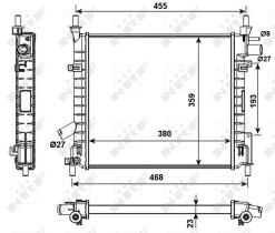  53989 - RADIADOR ALU MECHAN FORD KA 96-