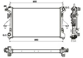 Nrf 54204A - RADIADOR ALU MECHAN PEUGEOT BOXER 2