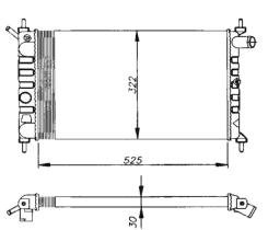 Nrf 54627 - RADIADOR ALU MECHAN OPEL VAUXHALL A