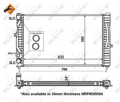 Nrf 56127 - RADIADOR ALU BRAZED AUDI A4 94-