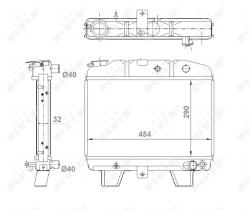 Nrf 57101 - RADIADOR ALU BRAZED PEUGEOT 204 65-