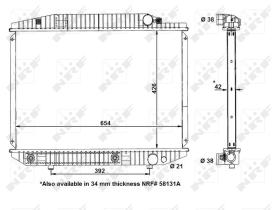 Nrf 58131 - RADIADOR ALU BRAZED MERCEDES 380 80