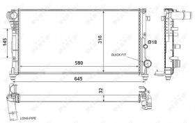 Nrf 58376 - RADIADOR ALU BRAZED FIAT PANDA 03-