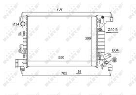 Nrf 58504 - RADIADOR ALU BRAZED CHEVROLET AVEO